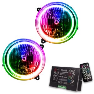 Jeep Liberty Headlight Assembly - ORACLE Lighting - Pre-Assembled w/ ColorSHIFT 2.0 Controller - `02-`04